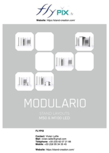 Présentation de la gamme complète des modules de PLV imprimés pour les stand, MODULARIO