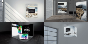 Exemples de présentation des affichages PLV imprimés SMART FRAME