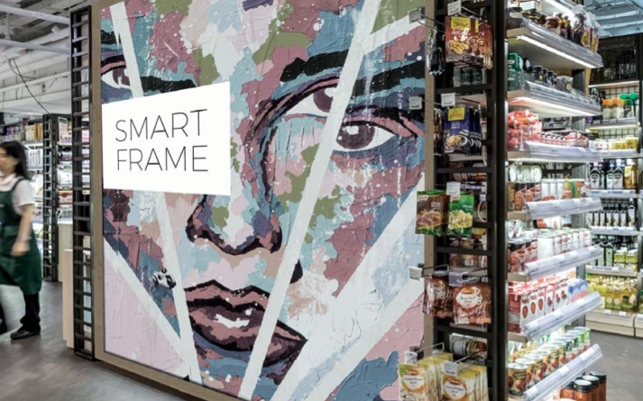 Supermarché, centre commercial, boutique, magasin, commerce: affichage PLV SMART FRAME