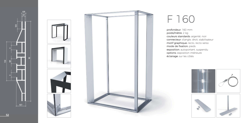 Panneau PLV Imprimé SMART FRAME F160 1024x511, Standiste FlyPix: conception, fabrication, achat et location de stands modulaires pour vos expositions, salons, boutiques et commerce