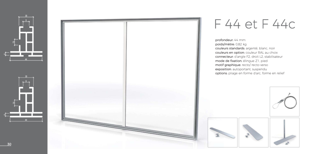 Panneau PLV Imprimé SMART FRAME F44i F44c 1024x511, Standiste FlyPix: conception, fabrication, achat et location de stands modulaires pour vos expositions, salons, boutiques et commerce