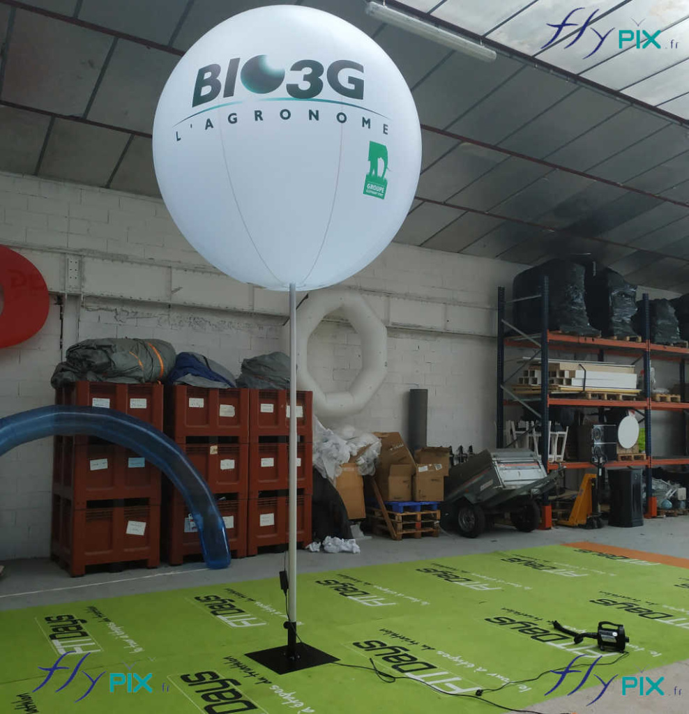 Le ballon sur mat imprimé et personnalisé fabriqué par nos soins en France, pour BIO 3G